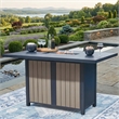 Bowery Hill Blue Outdoor Bar Table with Built-In 30000 BTU Fire Pit