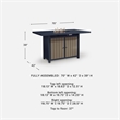 Bowery Hill Blue Outdoor Bar Table with Built-In 30000 BTU Fire Pit
