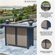 Bowery Hill Blue Outdoor Bar Table with Built-In 30000 BTU Fire Pit