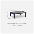 Bowery Hill Blue Outdoor Coffee Table with a Wood-Look Tabletop