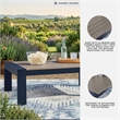 Bowery Hill Blue Outdoor Coffee Table with a Wood-Look Tabletop