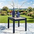 Bowery Hill Blue Outdoor End Table with a Wood-Look Tabletop