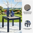 Bowery Hill Blue Outdoor End Table with a Wood-Look Tabletop