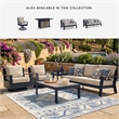 Bowery Hill Blue Outdoor End Table with a Wood-Look Tabletop