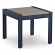 Bowery Hill Blue Outdoor End Table with a Wood-Look Tabletop