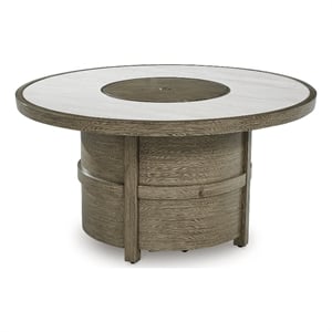 Bowery Hill Outdoor Fire Pit Table with 55000 BTU Stone-Look Top