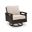 Bowery Hill Set of 2 Outdoor Wicker Swivel Rocker Lounge Chairs