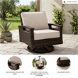 Bowery Hill Set of 2 Outdoor Wicker Swivel Rocker Lounge Chairs