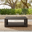 Bowery Hill Outdoor Wicker Coffee Table with Aluminum Surfaces