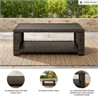 Bowery Hill Outdoor Wicker Coffee Table with Aluminum Surfaces