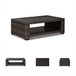 Bowery Hill Outdoor Wicker Coffee Table with Aluminum Surfaces