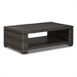 Bowery Hill Outdoor Wicker Coffee Table with Aluminum Surfaces