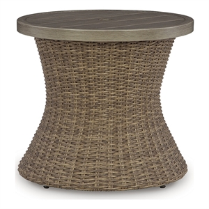 Bowery Hill Outdoor Aluminum End Table with an Umbrella Hole
