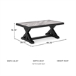 Bowery Hill X-Leg Outdoor Coffee Table with Porcelain Tile Top