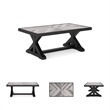 Bowery Hill X-Leg Outdoor Coffee Table with Porcelain Tile Top