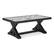 Bowery Hill X-Leg Outdoor Coffee Table with Porcelain Tile Top