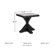 Bowery Hill X-Leg Outdoor End Table with a Porcelain Tile Top