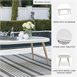 Bowery Hill Outdoor Wood-Look Dining Table with Stone-Look Top