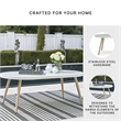 Bowery Hill Outdoor Wood-Look Dining Table with Stone-Look Top