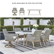 Bowery Hill Outdoor Wood-Look Dining Table with Stone-Look Top