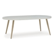 Bowery Hill Outdoor Wood-Look Dining Table with Stone-Look Top