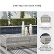 Bowery Hill Outdoor Wicker Coffee Table with Tempered Glass Top