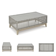 Bowery Hill Outdoor Wicker Coffee Table with Tempered Glass Top