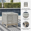 Bowery Hill Outdoor Wicker End Table with Tempered Glass Top