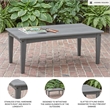 Bowery Hill Outdoor Coffee Table with a Slatted Wood-Look Top