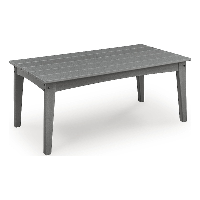 Bowery Hill Outdoor Coffee Table with a Slatted Wood-Look Top