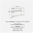 Bowery Hill White Home Office Desk with a Rear Shelf and Metal Frame