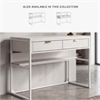 Bowery Hill White Home Office Desk with a Rear Shelf and Metal Frame