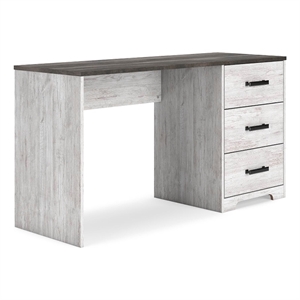 Bowery Hill White 54&quot Home Office Writing Desk with 3 Drawers