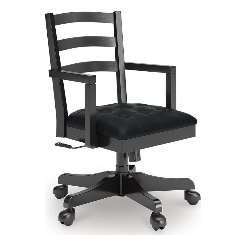 Bowery Hill Adjustable Swivel Home Office Desk Chair in Black
