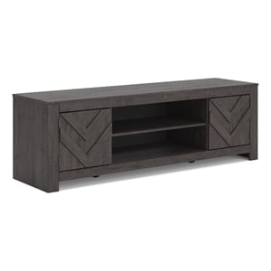 Bowery Hill 71&quot TV Stand with 2 Cabinets for TVs up to 81&quot in Black