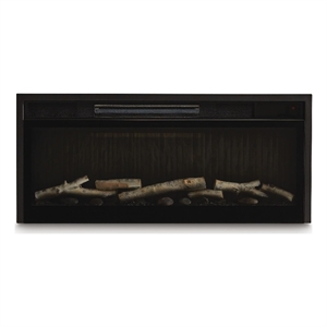 Bowery Hill Electric Fireplace Insert with 7 Flame Colors in Black