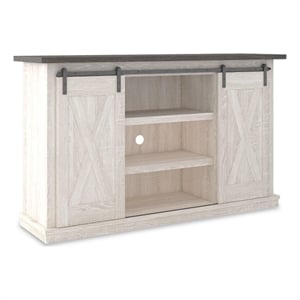 Bowery Hill 54&quot TV Stand with Sliding Barn Doors for TVs up to 62&quot in White