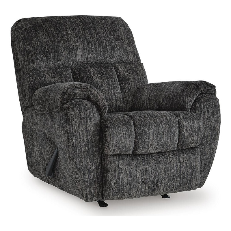 Bowery Hill Rocker Recliner with Plush Cushioning in Gunmetal