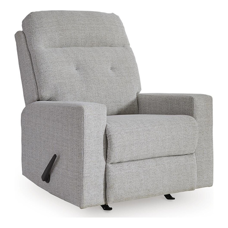 Bowery Hill Rocker Recliner with Stain-Resistant Nuvella Fabric in Stone