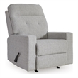 Bowery Hill Rocker Recliner with Stain-Resistant Nuvella Fabric in Stone