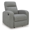 Bowery Hill Rocker Recliner with Plush Foam Cushioning in Gray