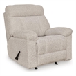 Bowery Hill Rocker Recliner with Stain-Resistant Nuvella Fabric in Beige