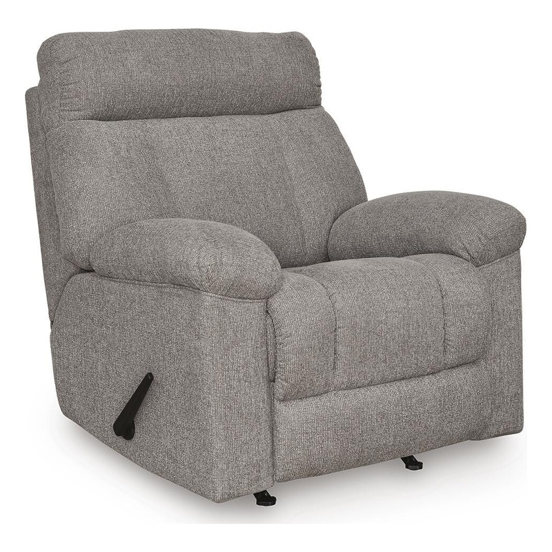 Bowery Hill Rocker Recliner with Stain-Resistant Nuvella Fabric in Smoke
