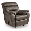 Bowery Hill Faux Leather Rocker Recliner with Full-Body Comfort in Ash