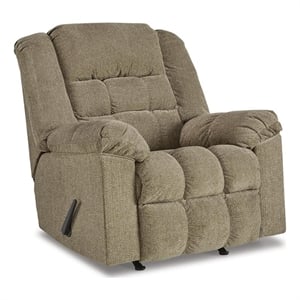 Bowery Hill Rocker Recliner with Plush Foam Cushioning in Brown