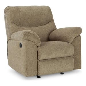 Bowery Hill Rocker Recliner with Gentle Rocking Motion in Brown