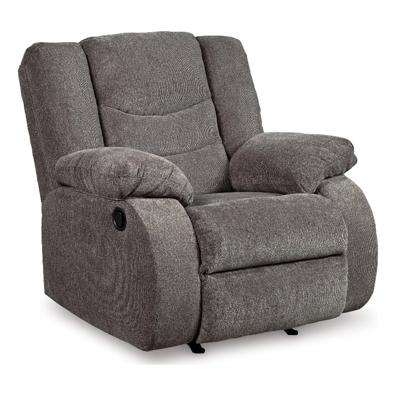 Bowery Hill Rocker Recliner with Soothing Rocking Motion in Gray