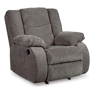 Bowery Hill Rocker Recliner with Soothing Rocking Motion in Gray