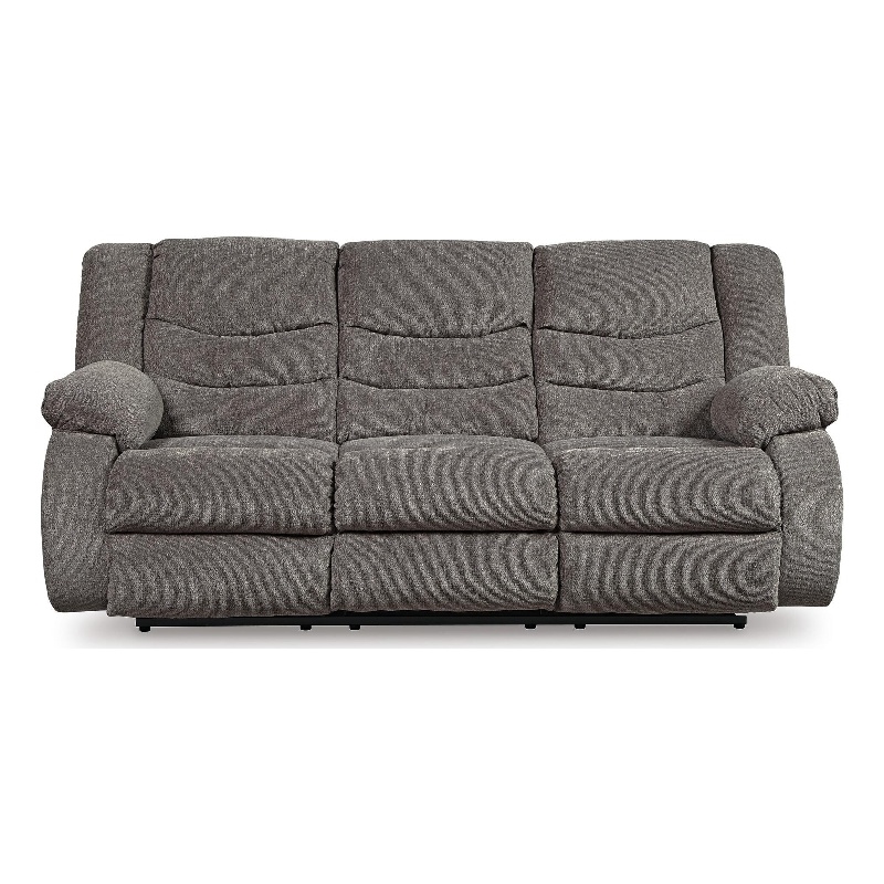 Bowery Hill Dual-Sided Reclining Sofa with Supportive Seating in Gray