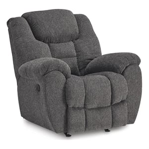 Bowery Hill Nuvella Rocker Recliner with Gentle Rocking in Charcoal